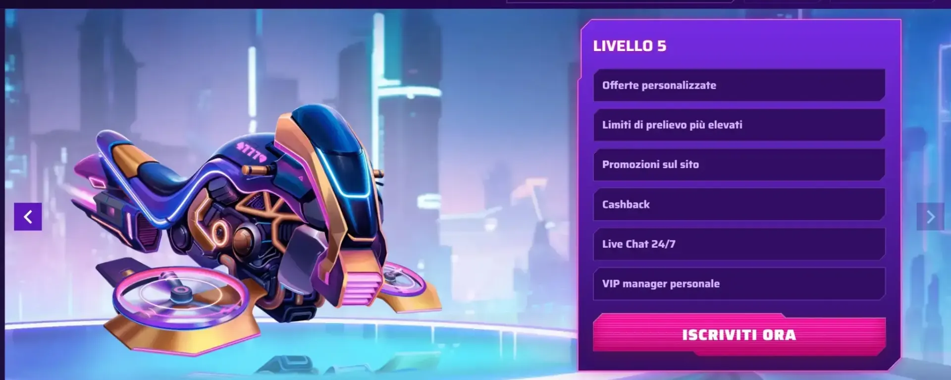 Livelli VIP Roby Casino - da Bronze a Diamond con cashback crescente fino 15%